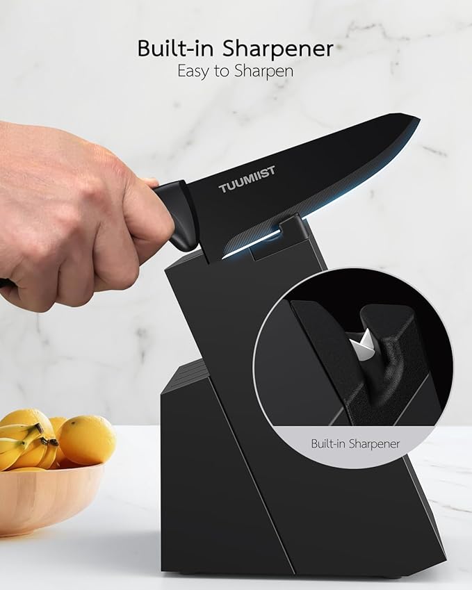 TUUMIIST 18-Piece Essential Knife & Utensil Set with Block and Holder