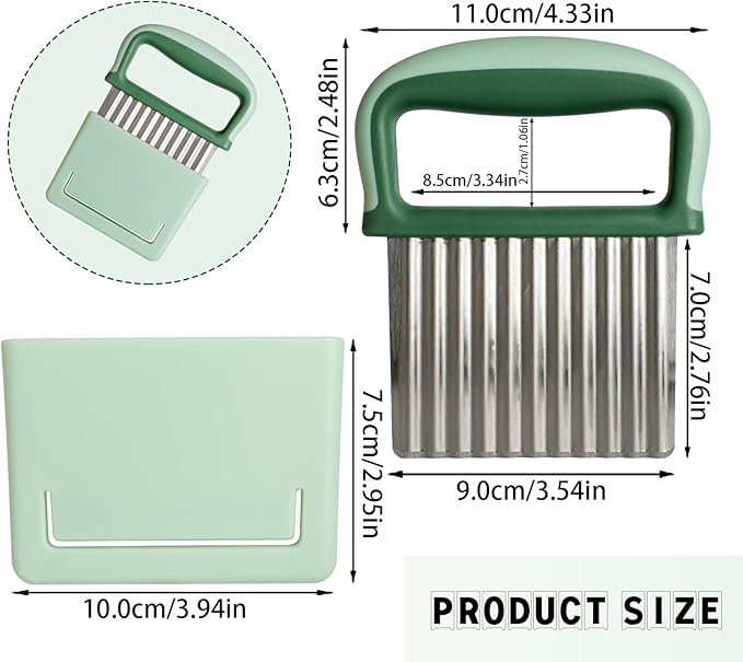Stainless Crinkle Veggie Cutter - Wave Chopper with Handle