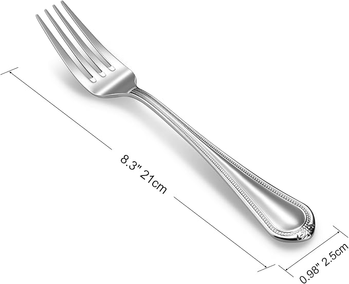 Elegant Pearl Edge Silverware Set, Stainless Steel