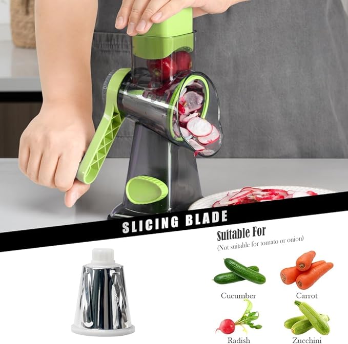 Badelite Rotary Cheese Shredder with 3 Stainless Blades