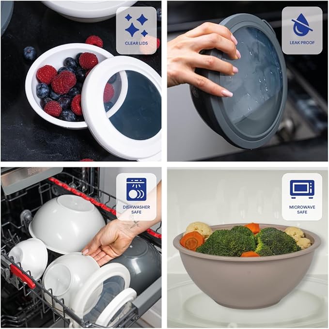 WHYSKO Colorful 12-Pc Prep & Serve Bowl Set