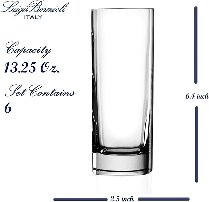 Strauss Elegance Highball Glasses - 16.5 Oz Crystal Set