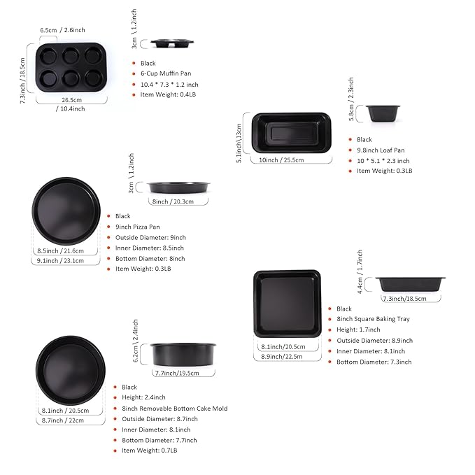 5-Piece Nonstick Baking Set with Versatile Pans