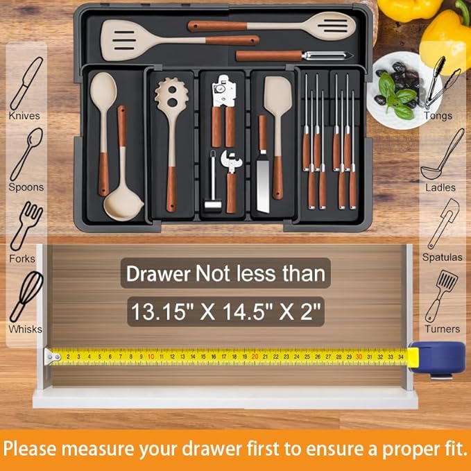 Expandable Kitchen Utensil & Knife Organizer