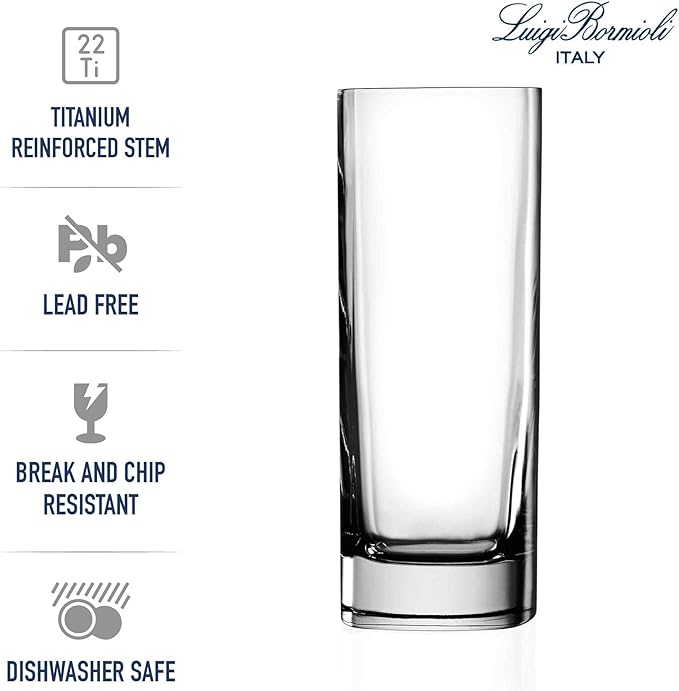Strauss Elegance Highball Glasses - 16.5 Oz Crystal Set