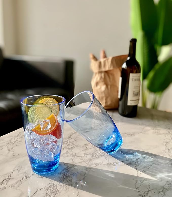 BLUE KLIFA Stackable Acrylic Drinkware Set - BPA-Free