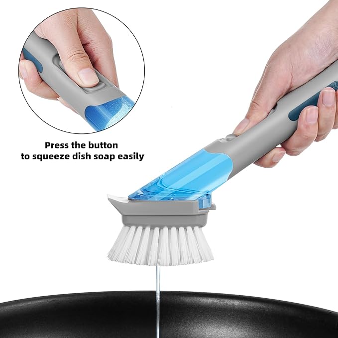 SUBEKYU Dual Dish Scrubbers with Soap Dispenser