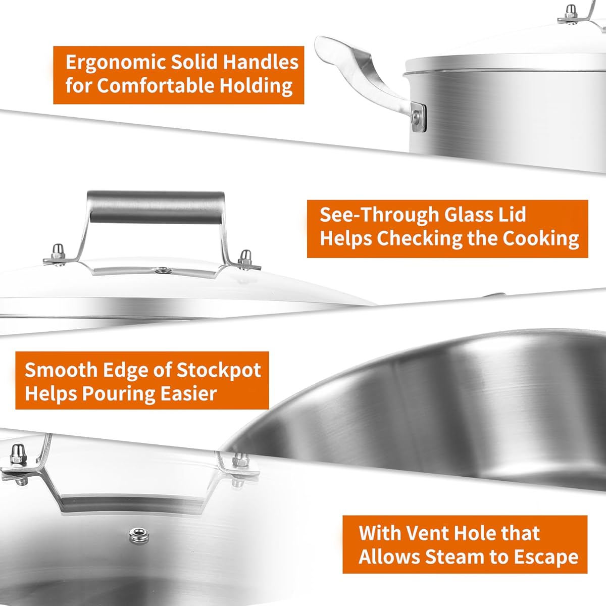 Delarlo 5.5QT Stainless Steel Multi-Cook Pan