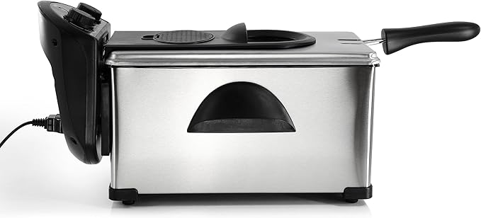 MegaChef 3.17Qt Stainless Deep Fryer with Temp Control