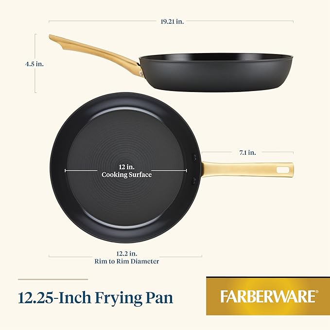 Farberware 12.25" Gold-Accent Ceramic Nonstick Skillet