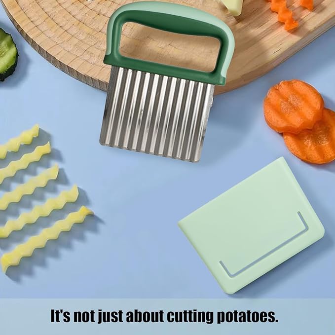 Stainless Crinkle Veggie Cutter - Wave Chopper with Handle