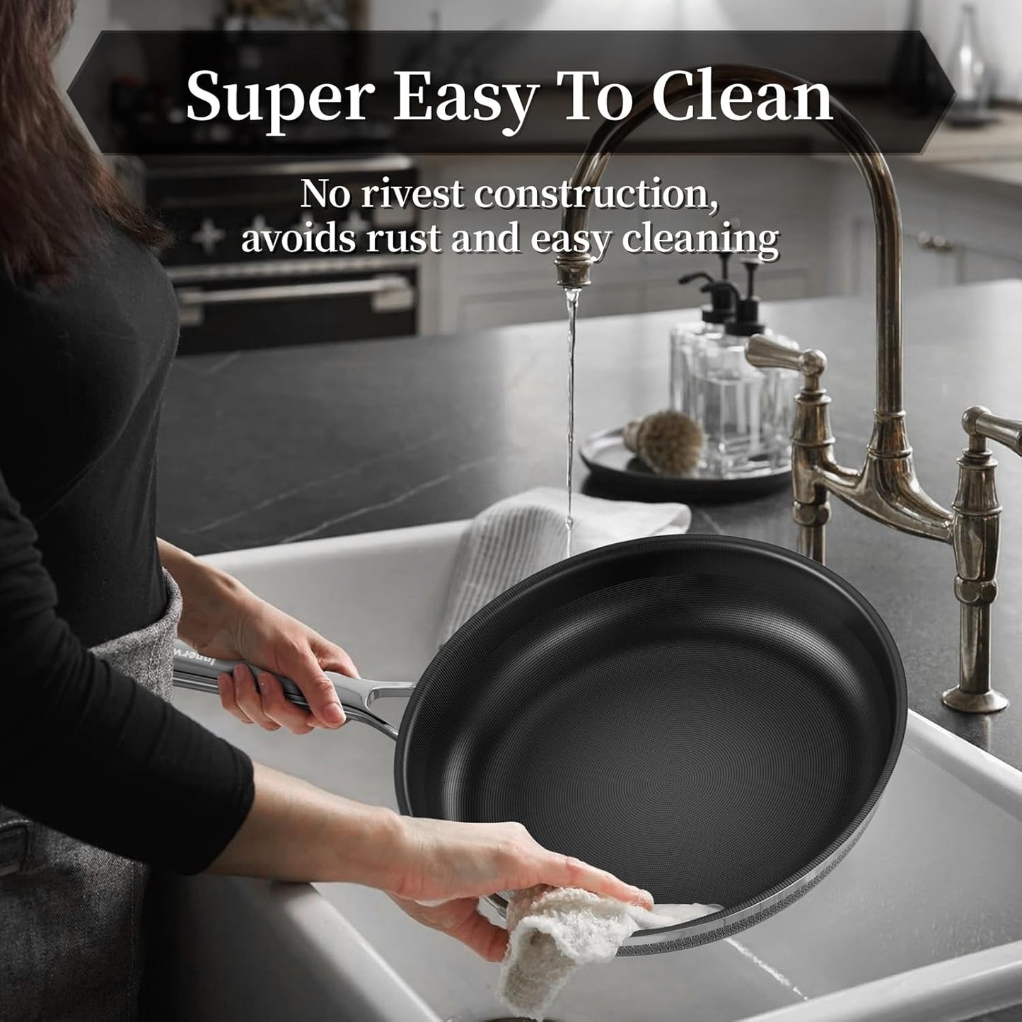 Elegance Stainless Steel Fry Pan Trio with Lids