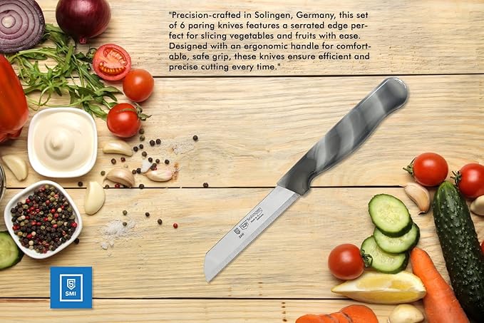 SMI 6-Piece Solingen Serrated Paring Knife Set