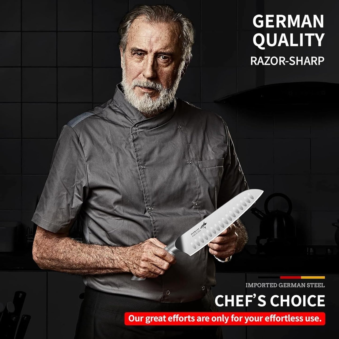 MAD SHARK Superior Santoku 8" Chef Knife