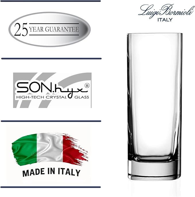 Strauss Elegance Highball Glasses - 16.5 Oz Crystal Set