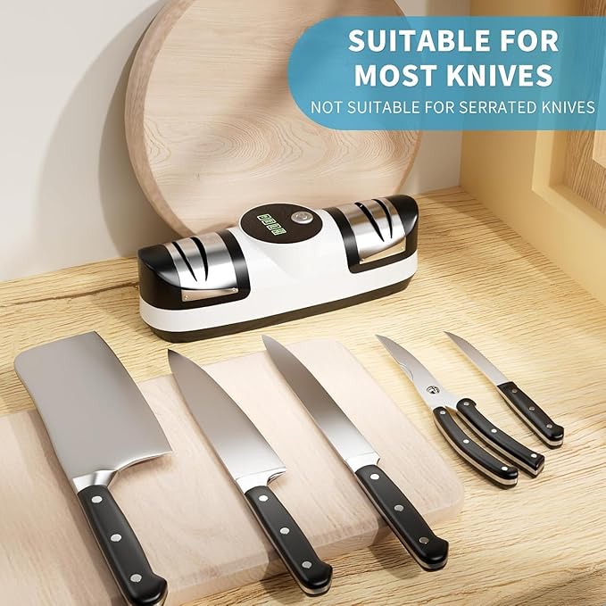 DiamondPro 5-in-1 Electric Knife Sharpener with LED & 3-Speeds