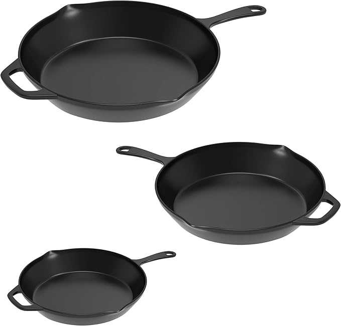 Home-Complete Cast Iron Trio Skillets