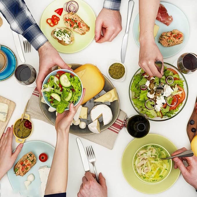 SANTUO Elegant Dessert Forks - 12pc Mirror Polish Stainless Steel Set