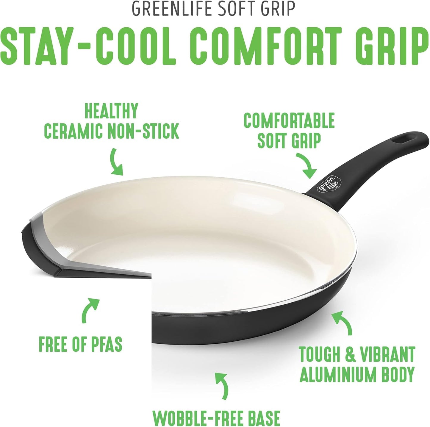 GreenLife SoftGrip 23pc Nonstick Ceramic Cookware & Utensils Set