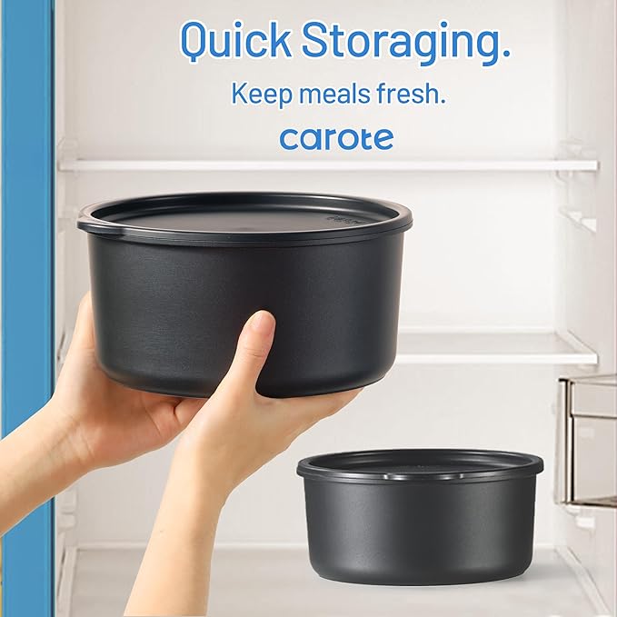 CAROTE 11-Piece Wave Blue Cookware Set with Detachable Handles