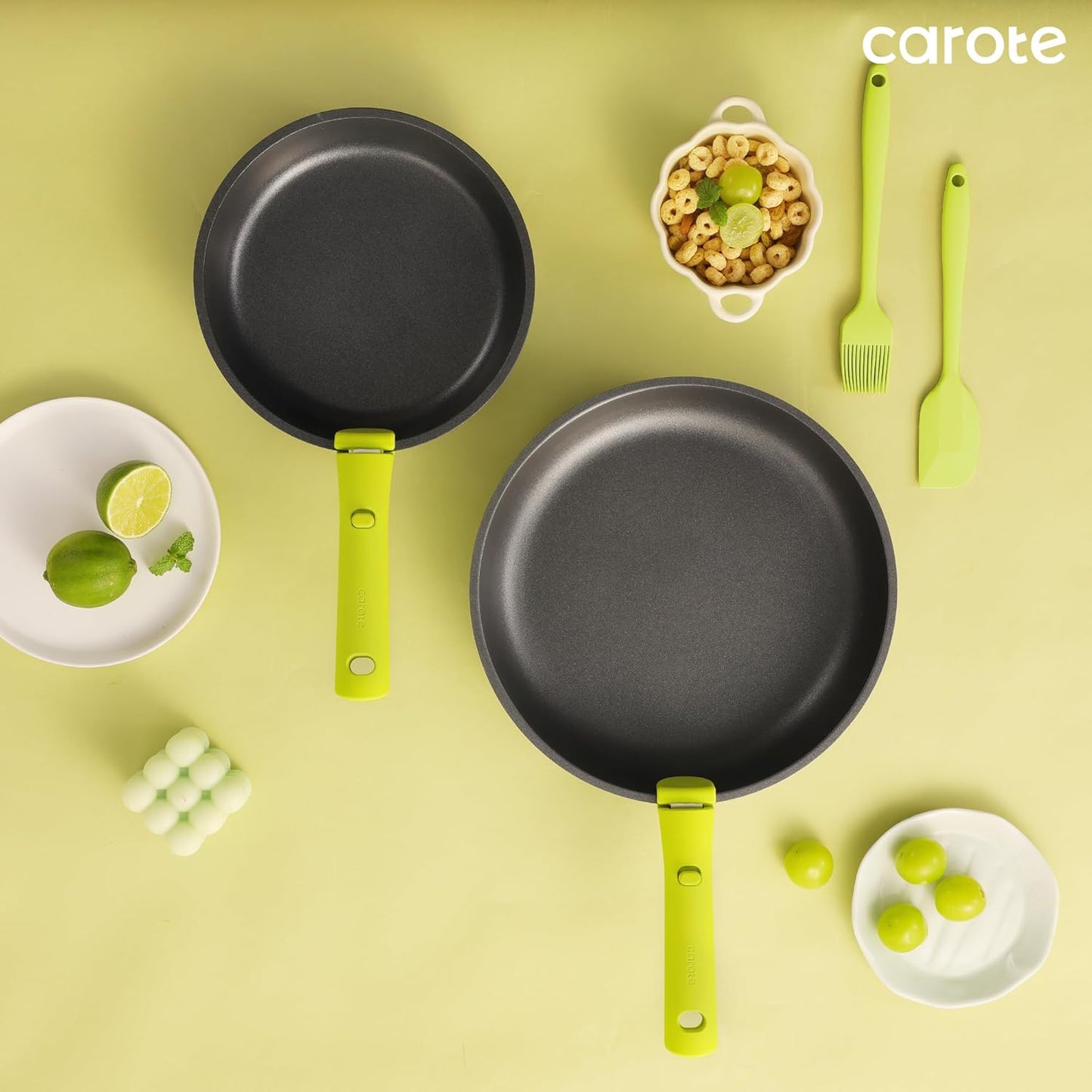 CAROTE 11pc Nonstick Cookware Set with Detachable Handles