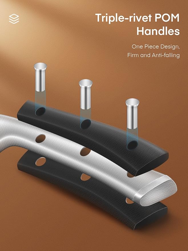 D.Perlla Precision 6-Piece Knife Set with German Steel & Acacia Block