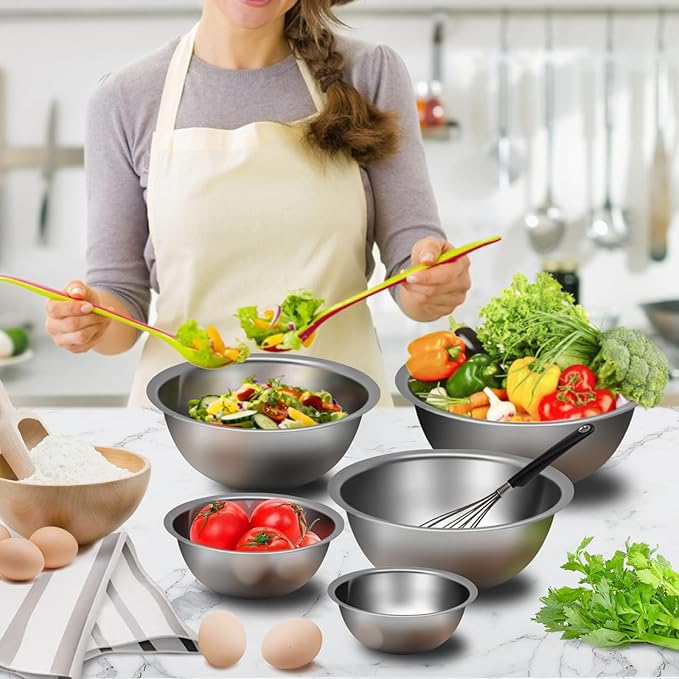SteelChef 5-Piece Stainless Mixing Bowls
