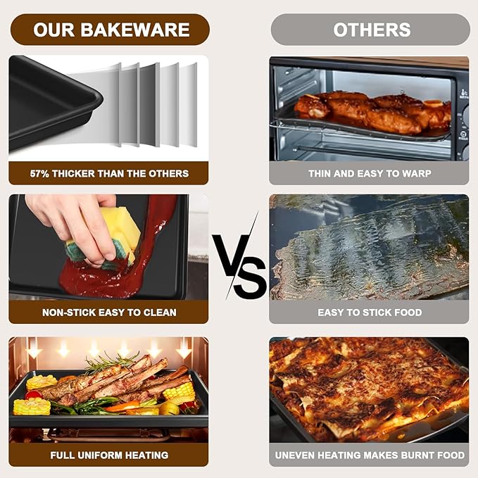 Tri-Pack Nonstick Baking Sheets: Durable, Easy-Clean & Multi-Size