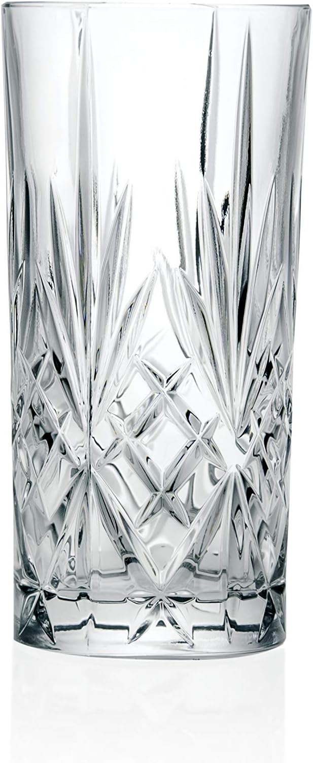 Barski Euro Crystal 12oz Highball Glasses - Ideal for All Beverages & Occasions - Set of 6