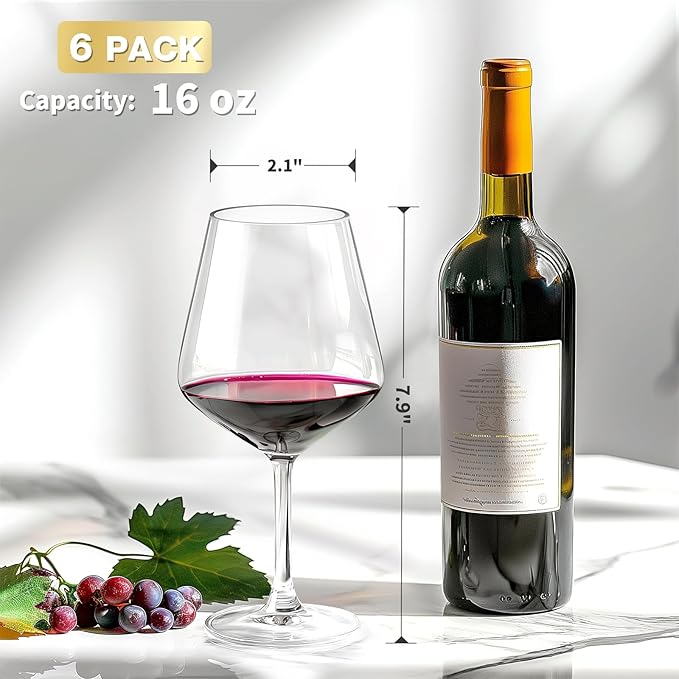 Eterna Elegant Plastic Wine Glasses 6-Pack