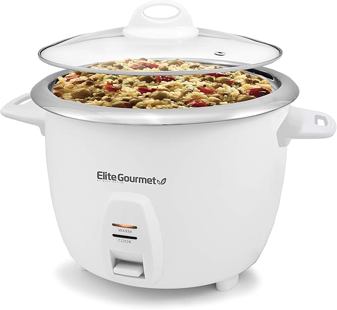 Elite Gourmet 10-Cup Stainless Rice Cooker and Warmer