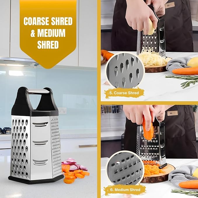 6-in-1 Stainless Steel Multi-Grater with Container