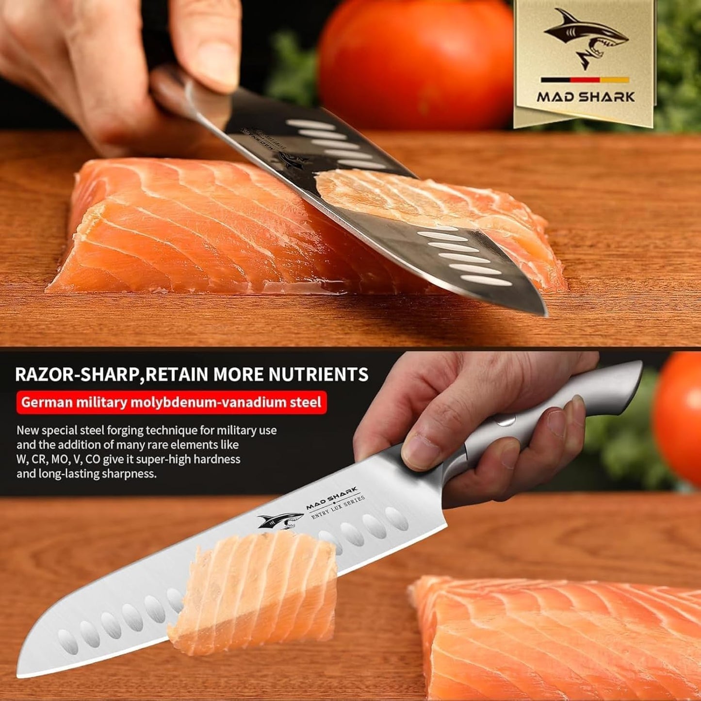 MAD SHARK Superior Santoku 8" Chef Knife