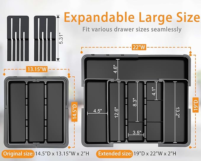 Expandable Kitchen Utensil & Knife Organizer