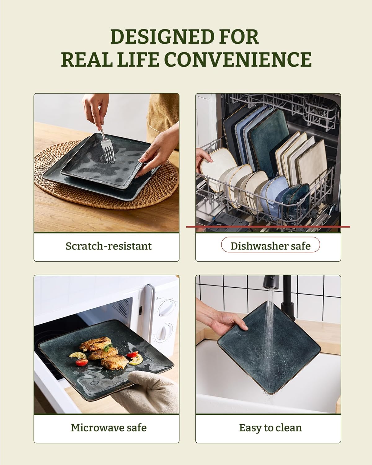 Oceanic Square 18-Piece Dinnerware Set