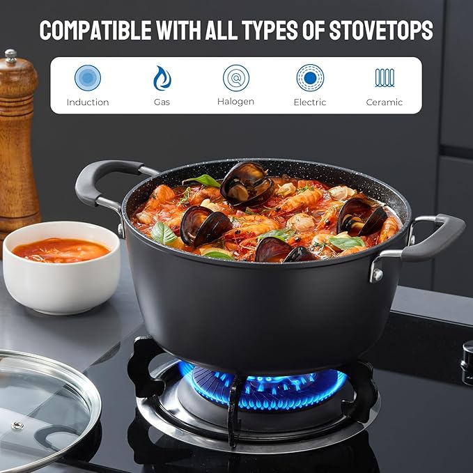 BEZIA 10-Piece Non-Stick Induction Cookware Set