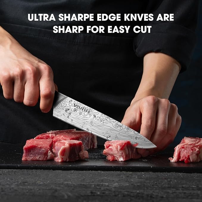 MOSFiATA 12-Piece Chef Knife Set with Storage Bag