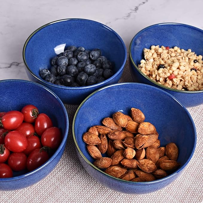 Bosmarlin Royal Blue Ceramic Bowls 24oz - Set of 4