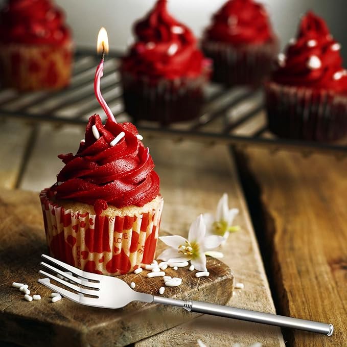 2Pcs Stainless Steel Telescopic Dining Forks 63cm