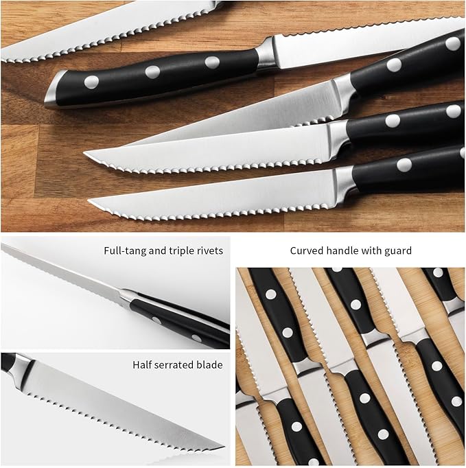 Alata SharpEdge 6-Piece Steak Knife Block Set