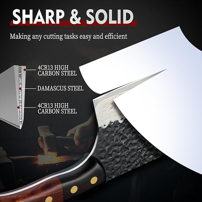 Huusk Elite 7.5" Chef's Cleaver - High Carbon Hand-Forged Knife