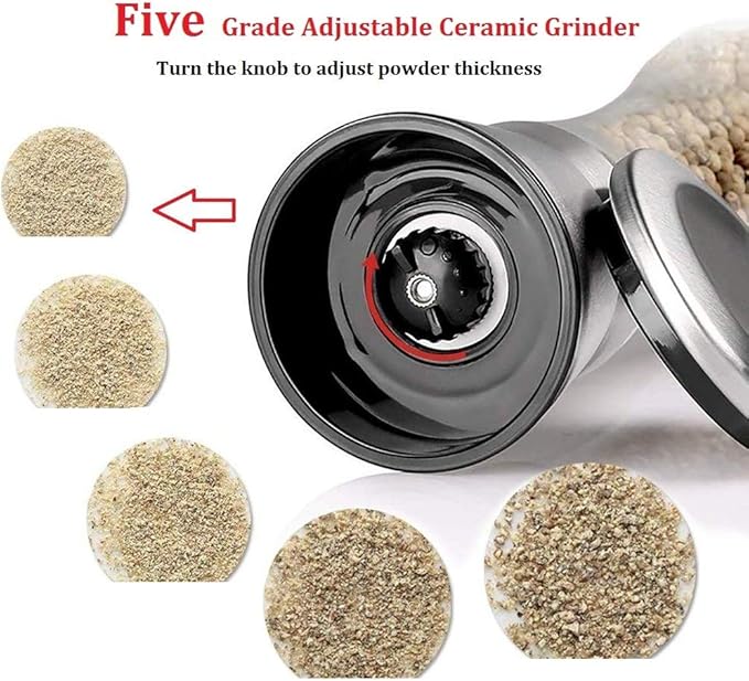 2-Piece Stainless Steel Salt & Pepper Mill Set