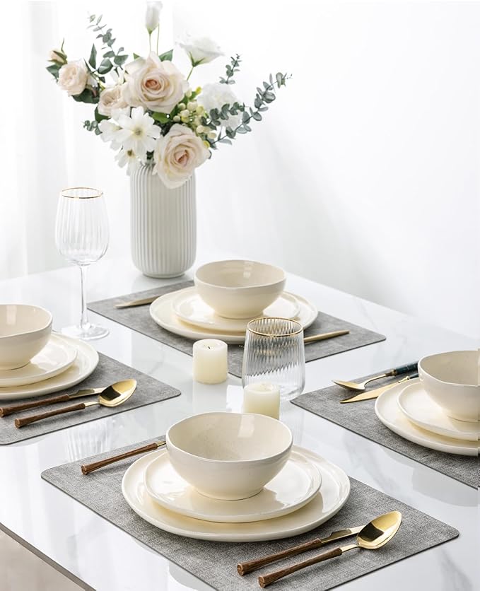 GBHOME 12-Piece Artisan Ceramic Dinner Set