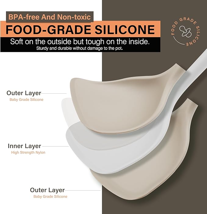 6Pc Silicone Chef's Tools Set with Wooden Handles