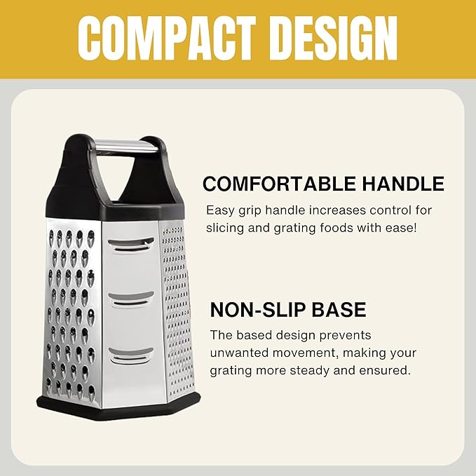 6-in-1 Stainless Steel Multi-Grater with Container