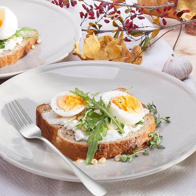 SANTUO Elegant Dessert Forks - 12pc Mirror Polish Stainless Steel Set