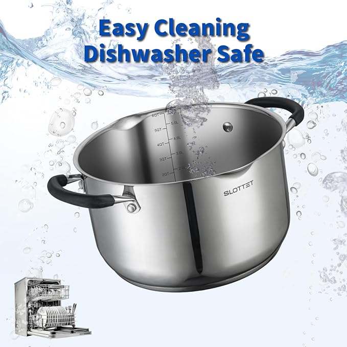 SLOTTET 6Qt Stainless Steel Multipurpose Stockpot