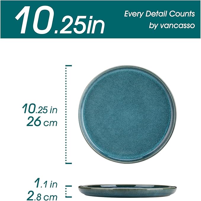 vancasso Azure 10-Inch Ceramic Dinnerware Set for 6