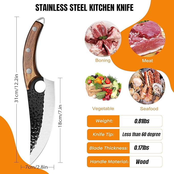 ZENG Hand-Forged Boning Chef Knife with Sheath