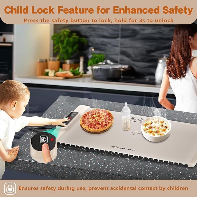 HeatMat Pro Food Warmer - Adjustable Temperature & Timer